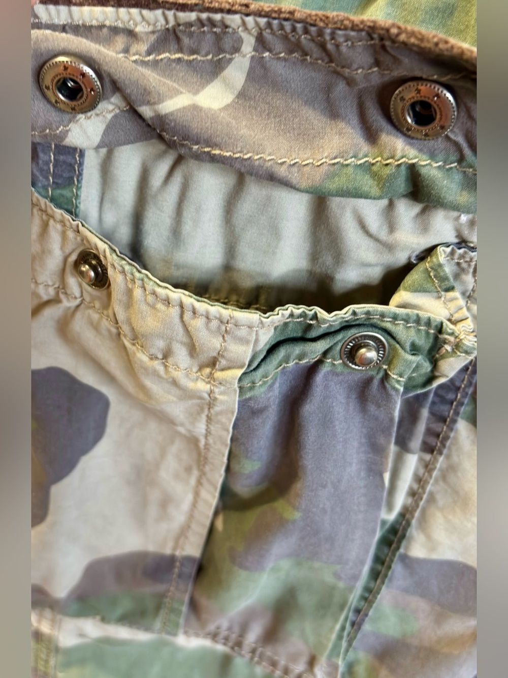 Vintage Y2K Abercrombie Camo Paratroopers Stitching Velvet Patchwork SZ 4 Unisex - Picture 10 of 14
